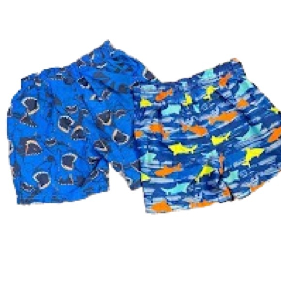 🦈🦈2 Pair Bundle Boy’s Shark Swim Trunks